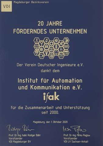 20 Jahre Förderndes Unternehmen VDI